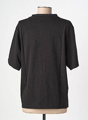Tricou croială dreaptă mâneci scurte negru ROSE GARDEN femeie