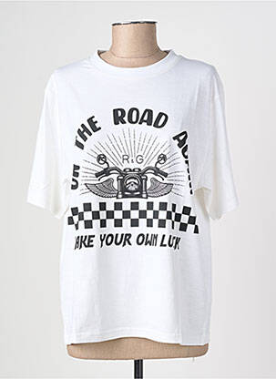 Tricou croială dreaptă mâneci scurte bej ROSE GARDEN femeie