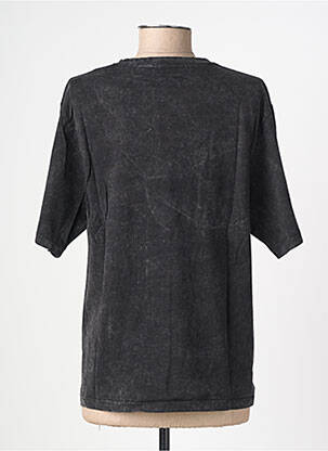 Tricou croială dreaptă mâneci scurte negru ROSE GARDEN femeie