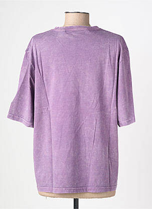 Tricou croială dreaptă mâneci scurte violet ROSE GARDEN femeie