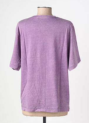Tricou croială dreaptă mâneci scurte violet ROSE GARDEN femeie