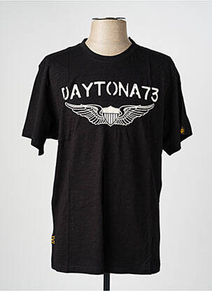 Tricou croială cambrată mâneci scurte negru DAYTONA bărbat