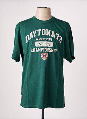 Tricou croială dreaptă mâneci scurte verde DAYTONA bărbat