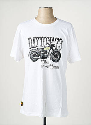 Tricou elasticitate mâneci scurte alb DAYTONA bărbat
