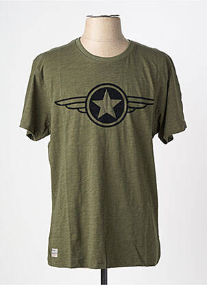 Tricou croială cambrată mâneci scurte verde DAYTONA bărbat