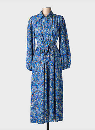 Rochie lungă mâneci lungi mâneci lungi albastru RUE MAZARINE femeie