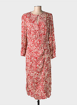 Rochie lungă mâneci lungi mâneci lungi roșu LA PETITE ETOILE femeie