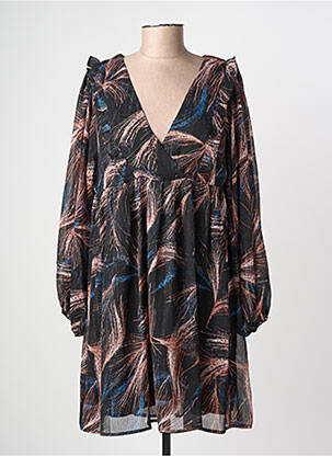 Rochie scurtă croială evazată mâneci lungi negru MOLLY BRACKEN femeie