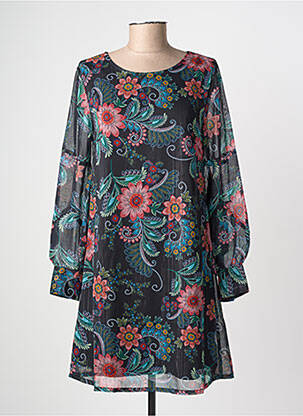 Rochie midi imprimeu fantezie mâneci lungi negru MOLLY BRACKEN femeie