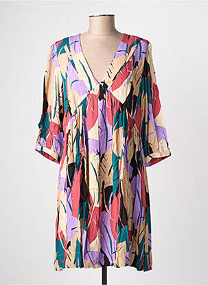 Rochie scurtă mâneci 3/4 mâneci 3/4 violet GRACE & MILA femeie