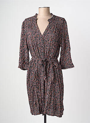 Rochie midi imprimeu floral mâneci 3/4 negru GRACE & MILA femeie