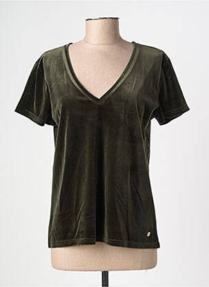 Top elasticitate mâneci scurte verde LA PETITE ETOILE femeie
