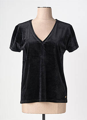 Top elasticitate mâneci scurte negru LA PETITE ETOILE femeie