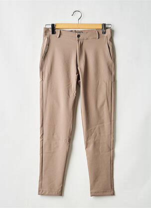 Pantalon slim elasticitate mărime normală maro MAUVAIS bărbat