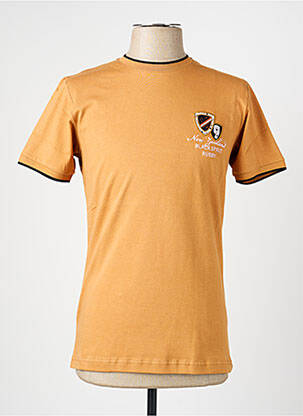 Tricou broderie mâneci scurte bej CAMBERABERO bărbat