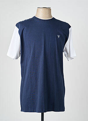 Tricou broderie mâneci scurte albastru CAMBERABERO bărbat
