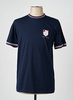 Tricou broderie mâneci scurte albastru CAMBERABERO bărbat