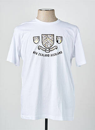 Tricou broderie mâneci scurte alb CAMBERABERO bărbat