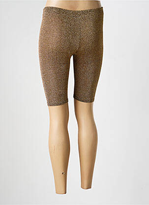 Pantalon de ciclism efect material satinat mărime normală auriu GOLDA femeie
