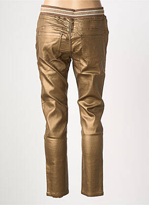 Pantalon slim talie elastică auriu MAISON ONADO femeie