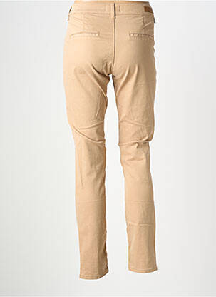 Pantalon chino țesătură poplin mărime normală bej HAPPY femeie