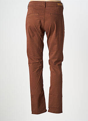 Pantalon chino țesătură poplin mărime normală maro HAPPY femeie