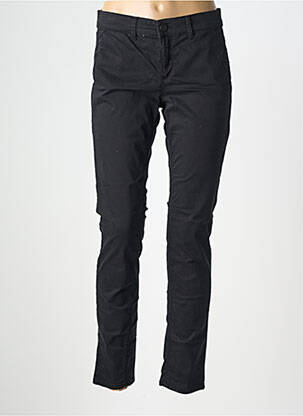 Pantalon chino închidere cu fermoar sub clapetă cu nasturi mărime normală negru HAPPY femeie
