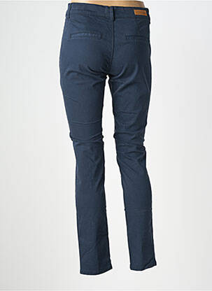 Pantalon chino țesătură poplin mărime normală albastru HAPPY femeie