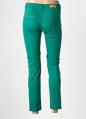 Pantalon chino țesătură poplin mărime normală verde HAPPY femeie