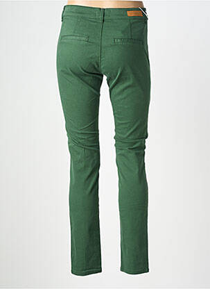 Pantalon chino țesătură poplin mărime normală verde HAPPY femeie