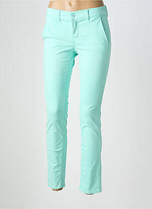 Pantalon chino țesătură poplin mărime normală albastru HAPPY femeie
