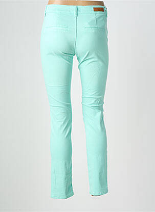 Pantalon chino țesătură poplin mărime normală albastru HAPPY femeie