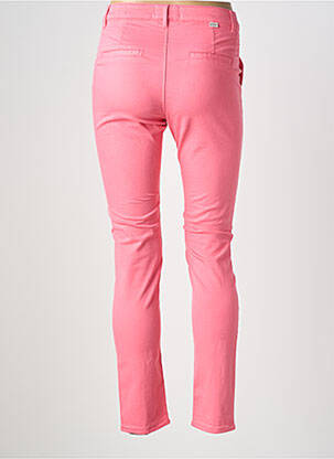 Pantalon chino țesătură poplin mărime normală roz HAPPY femeie