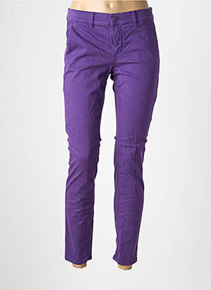 Pantalon chino închidere cu fermoar sub clapetă cu nasturi mărime normală violet HAPPY femeie