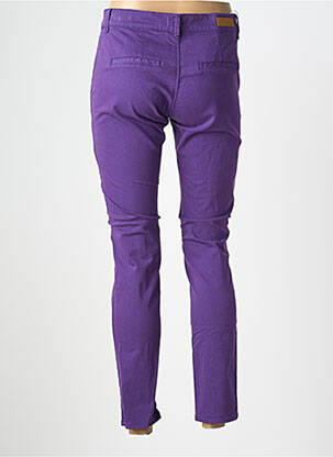 Pantalon chino închidere cu fermoar sub clapetă cu nasturi mărime normală violet HAPPY femeie