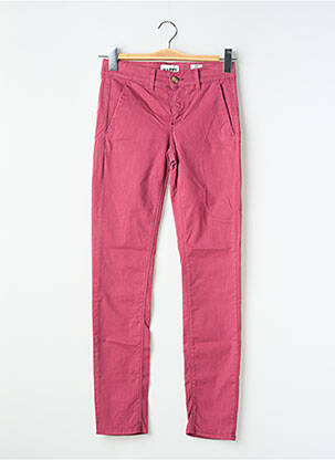Pantalon chino țesătură poplin mărime normală violet HAPPY femeie