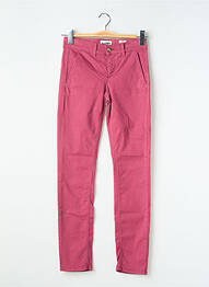 Pantalon chino țesătură poplin mărime normală violet HAPPY femeie