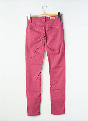 Pantalon chino țesătură poplin mărime normală violet HAPPY femeie