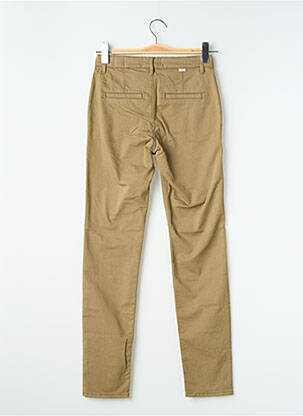 Pantalon chino țesătură poplin mărime normală verde HAPPY femeie