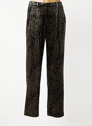 Pantalon drept închidere cu fermoar sub clapetă cu cârlig verde MOLLY BRACKEN femeie