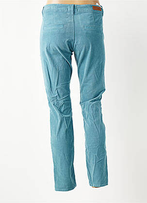 Pantalon 7/8 închidere cu fermoar sub clapetă cu nasturi albastru HAPPY femeie