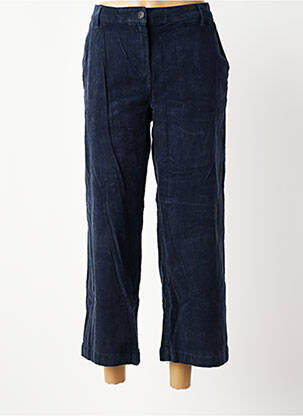 Pantalon 7/8 închidere cu fermoar sub clapetă cu nasturi albastru ICHI femeie