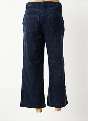 Pantalon 7/8 închidere cu fermoar sub clapetă cu nasturi albastru ICHI femeie