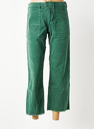 Pantalon 7/8 închidere cu fermoar sub clapetă cu nasturi verde HAPPY femeie