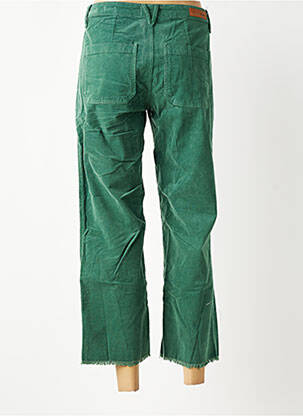 Pantalon 7/8 închidere cu fermoar sub clapetă cu nasturi verde HAPPY femeie