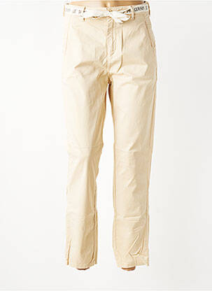 Pantalon 7/8 închidere cu fermoar sub clapetă cu nasturi bej deschis LE TEMPS DES CERISES femeie