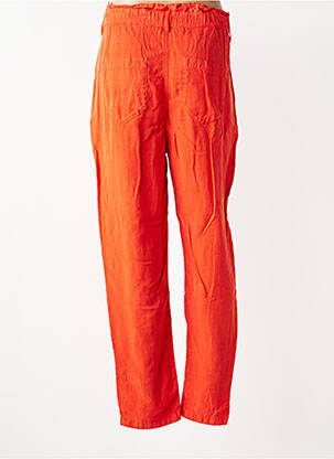 Pantalon drept talie elastică portocalie HAPPY femeie