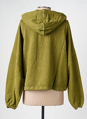 Hanorac cu glugă broderie mâneci lungi verde ROSE GARDEN femeie