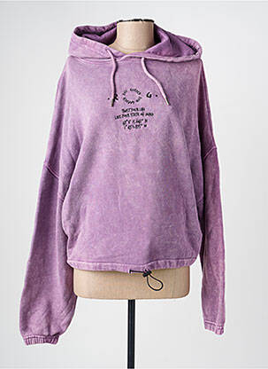 Hanorac cu glugă broderie mâneci lungi violet ROSE GARDEN femeie