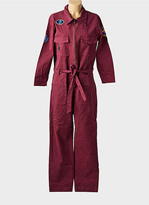 Salopetă-pantalon guler de bluză mâneci lungi violet ROSE GARDEN femeie